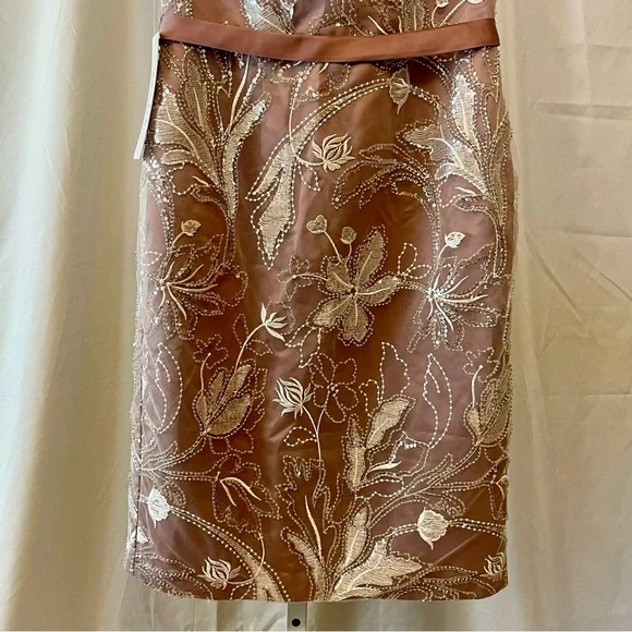 NWT Azazie "Zinnia" Bridesmaid Party Formal Embroidered Sequence Midi Dress Sz 6 - Picture 4 of 11